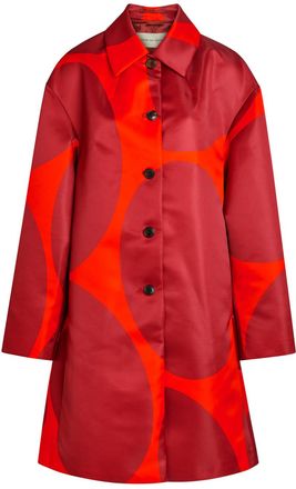 Dries Van Noten Rondero Colour-block Satin Coat - Orange - S (UK8-10 / S)