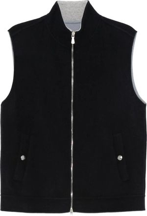 Eleventy Gilet met rits - Blauw
