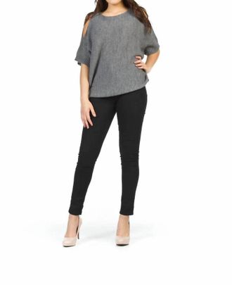Papillon Cold Shoulder Batwing Relaxed Sweater In Grey