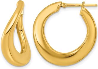 Diamond2Deal 14K Yellow Gold Twisted Fancy Hoop Earrings
