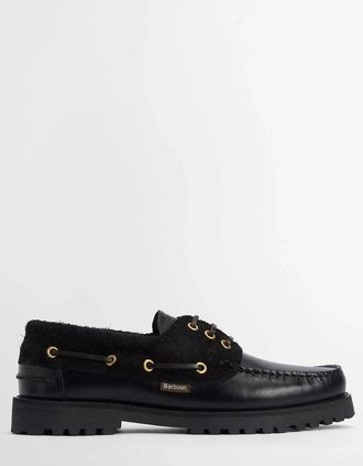 Barbour Mens Deck Boat Shoes Black - Size: 11