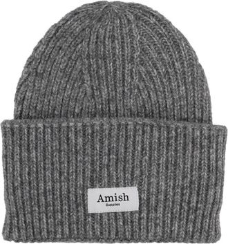 Amish Ribbed Beanie With Logo-Donna
