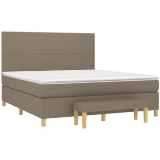 vidaXL Vidaxl - Cama Box Spring Con Colch&oacute;n Tela Gris Taupe 180x200 Cm