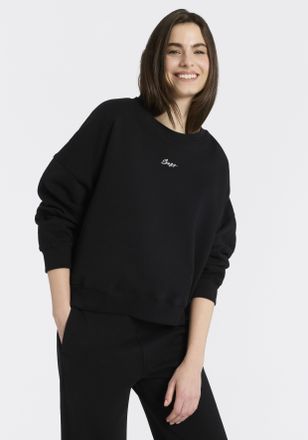 Boss Orange by Hugo Boss Sweater BOSS ORANGE Ever Premium Damenmode, Damen, Gr. XL (42), schwarz 001, Sweatware, Obermaterial: 100% Baumwolle, unifarben, oversize normal, Rund