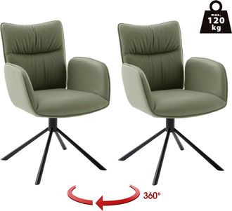 MCA Furniture 4-Fussstuhl »MARIN Esszimmerstuhl (2er Set) - Stuhl« (Set) 2 Stk.360° drehbar, Metall schwarz, beweglichen Rücken, belastbar 120 kg