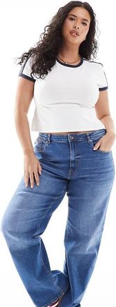Only ONLY Curve - Juicy - Jeans a fondo ampio blu medio