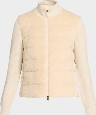 Moncler Padded Teddy & Wool Cardigan