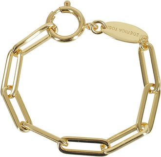 Federica Tosi Gouden Vierkante Kettingarmband - Dames - Armbanden - Grijs - ONE Size - Accessoires