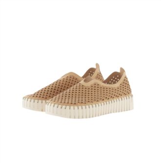 Ilse Jacobsen Womens Platform Plateau Tulip Flats In Latte