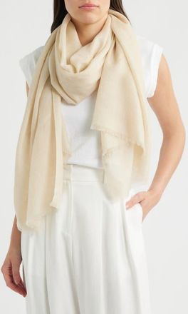 Vince Cashmere Fringe Cashmere in Beige at Nordstrom