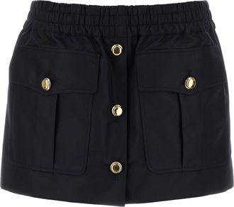 Miu Miu Navy Blue Nylon Mini Skirt