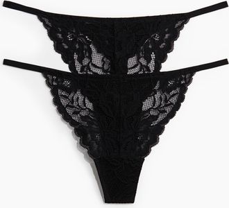 H&M 2er-Pack Tangas aus Spitze - Schwarz
