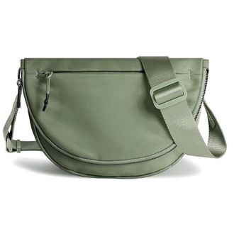 Generic Women Crossbody Bag with Crescent Design, Adjustable Strap Fashion Nylon Folding Crescent Moon Small Sling Chest Bag (Green)