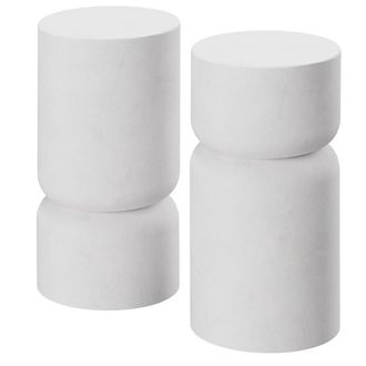 TecTake Juego de 2 mesas auxiliares dise&ntilde;o robusto 28 x 54,5 cm blanco