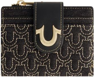 True Religion Horseshoe Quilted Small Wallet in Black at Nordstrom