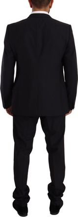 Dolce & Gabbana Mens Blue Gold Wool Single Breasted 2 Piece Suit Virgin Silk