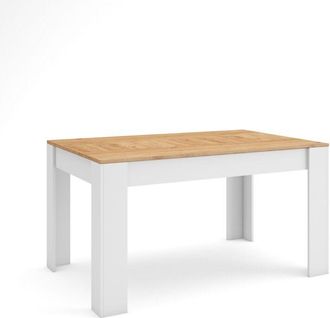 Skraut Home Skraut Home - Mesa Comedor, Mesa Fija Cocina Y Sal&oacute;n, 140x90x76 Cm, Para 6 Comensales, Muebles Comedor, Estilo Moderno, Roble Y Blanco