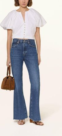 Frame Denim The Lax Mid Rise Flare Jean In Antr Antidote Raw
