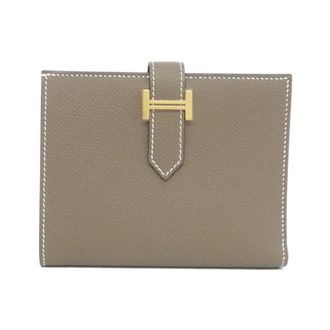 Herm&egrave;s Bearn Etoupe Gray Epsom Leather Wallet (Bi-Fold) (Pre-Owned)