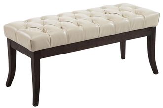 Clp Taburete Recibidor Ramses En Madera Oscura Crema 100 Cm