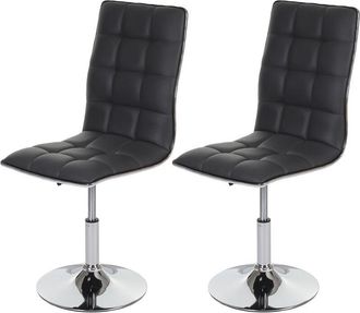 Hhg Hhg - Nunca Usado] Juego De 2 Sillas De Comedor 834, Silla De Cocina, Giratoria Regulable En Altura, Piel Sint&eacute;tica Con Certificado Mvg, Gris