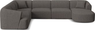 Cosmopolitan Design Sof&aacute; esquinero panor&aacute;mico izquierdo 7 plazas tejido estructural gris
