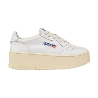 Autry Sneakers, female, White, Size: 10 US Low Leather Platform Sneakers