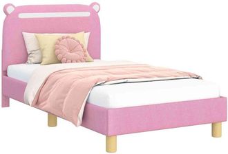 vidaXL Cama Para Ni&ntilde;os Con Cabecero Con Cabecera Rosa 80 X 160 Cm Tela Vidaxl