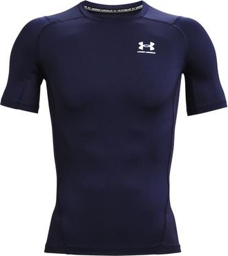 Under Armour Mens HeatGear Armour Compression Short Sleeve Football T-Shirt - White/Midnight Navy Size 3XL
