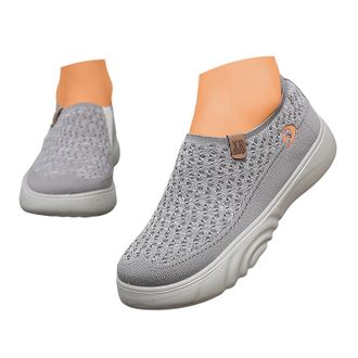 Generic Womens Woven Orthopedic Shoes Slip On Sneakers Women Breathable Mesh Knitted Low Top Arch Support Walking Shoes Lightweight Non-Slip Tennis Running Sp
