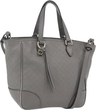 Gucci Pre-owned Handbags, female, Gray, Size: ONE SIZE Pre-owned Canvas Handbag