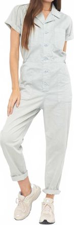 Pistola Denim Grover Short Sleeve Field Worker Jumpsuit In Blue Frost
