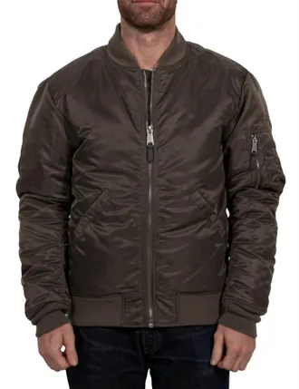 Schott NYC Nylon Flight Jacket In Brown