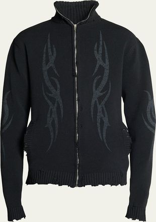 Balenciaga Mens Tribal Zip Cardigan