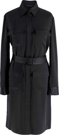 The Row Belted Black Satin Shirt Dress Size XS