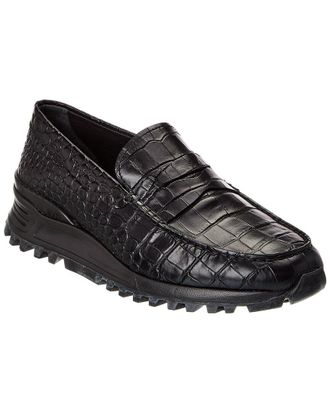 Tod's Tods Croc-Embossed Leather Loafer