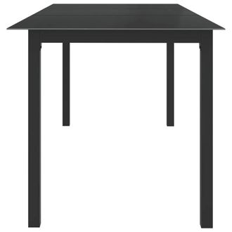 Berkfield Home Garden Table Black 190x90x74 cm Aluminium & Glass | Size: 190 x 90 x 74 cm