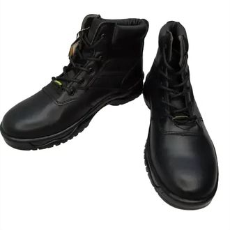 Rhino Mens Tactical Safety Leather Work Boots In Black