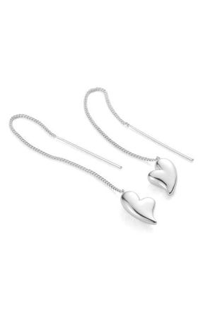JENNY BIRD Puffy Heart Threader Earrings in High Polish Silver at Nordstrom