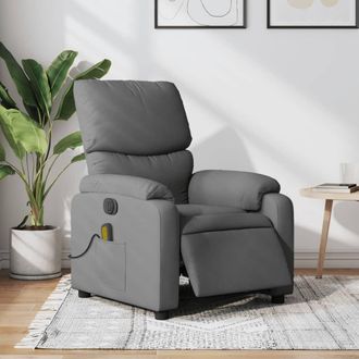 vidaXL Vidaxl - Sill&oacute;n Reclinable De Masaje El&eacute;ctrico Tela Gris Oscuro