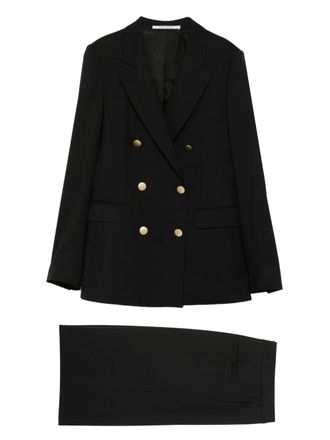 Tagliatore long-sleeve double-breasted blazer - Black