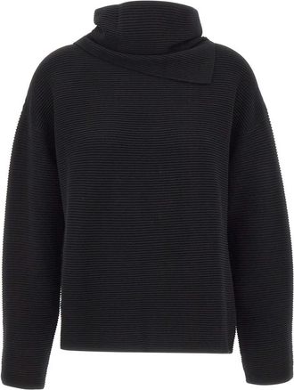 Elena Miro Boat Neck Top - Dames - Coltruien - Zwart - M - Truien & Vesten