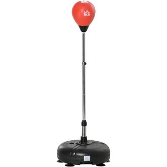 HOMCOM Saco De Boxeo De Pie Ajustable En Altura De 4 Niveles Punching Ball Con Base Rellenable Guantes E Inflador Para Adultos Y Adolescentes &Oslash;45x132-158 Cm