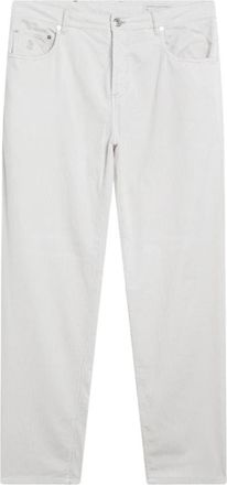 Brunello Cucinelli Geverfde broek - Heren - Straight fit broeken - Grijs - L - Katoen - Broeken