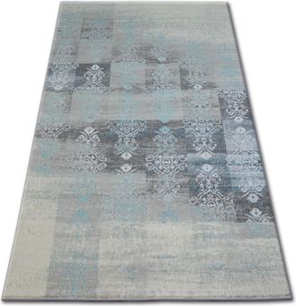 RugsX Rugsx - Alfombra Acr&iacute;lica Patara 0146 Color Blanco Arena/turquesa Grey 80x150 Cm