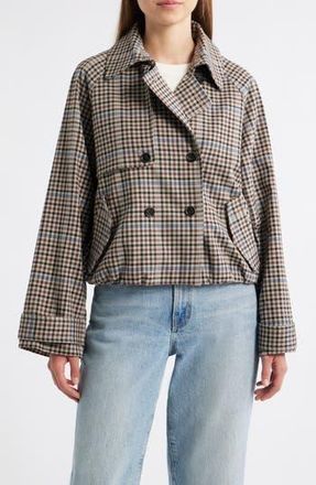 Rails Jett Check Crop Trench Coat in Mocha Check at Nordstrom Rack, Size X-Large