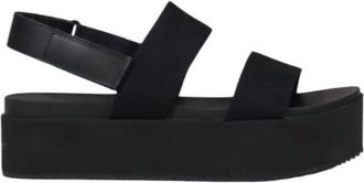 Calvin Klein Womens Organic Cotton Platform Sandals In Black