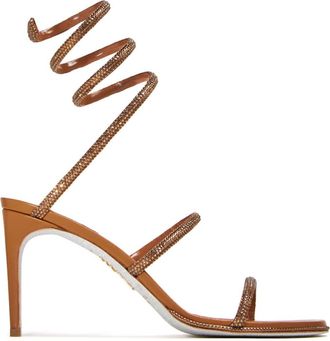 Rene Caovilla 80mm Cleo sandals - women - Silk - 36 - Brown