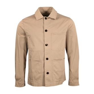 Woolrich Light Jackets, male, Beige, Size: L Cotton Twill Chore Jacket GD