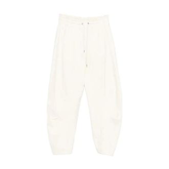 High Pantaloni a gamba larga con pieghe - - Trousers - Donna - Beige - L